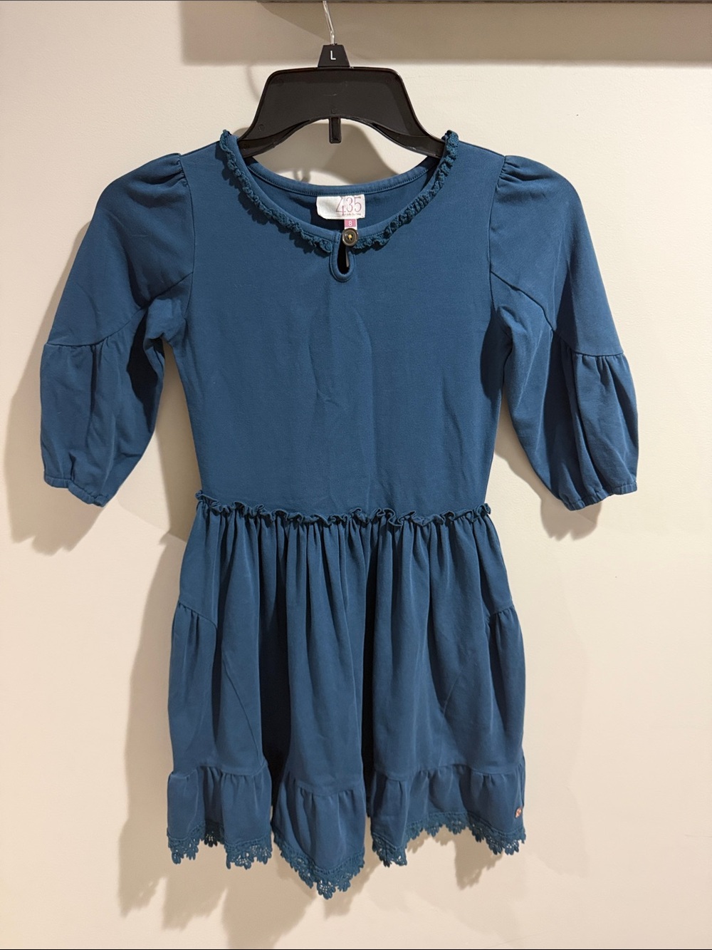 Matilda Jane Teal Blue Ruffle-Neck Tiered Dress